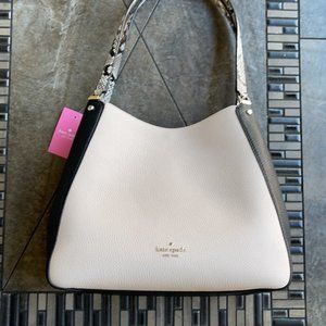 Kate Spade Triple Compartment Shoulder Bag Mixed Material Natural Multi